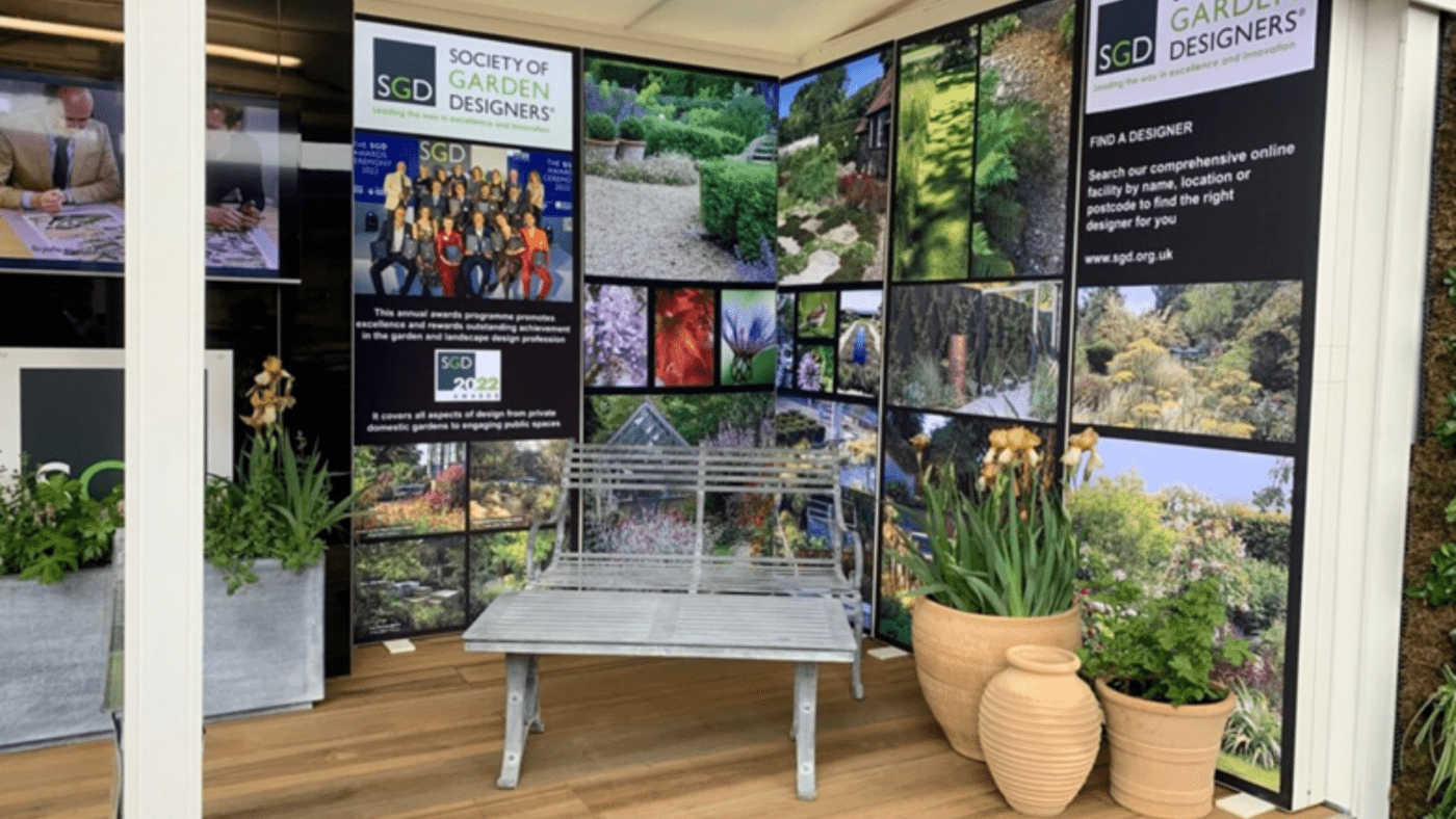 Portable exhibition stand in outdoor theme